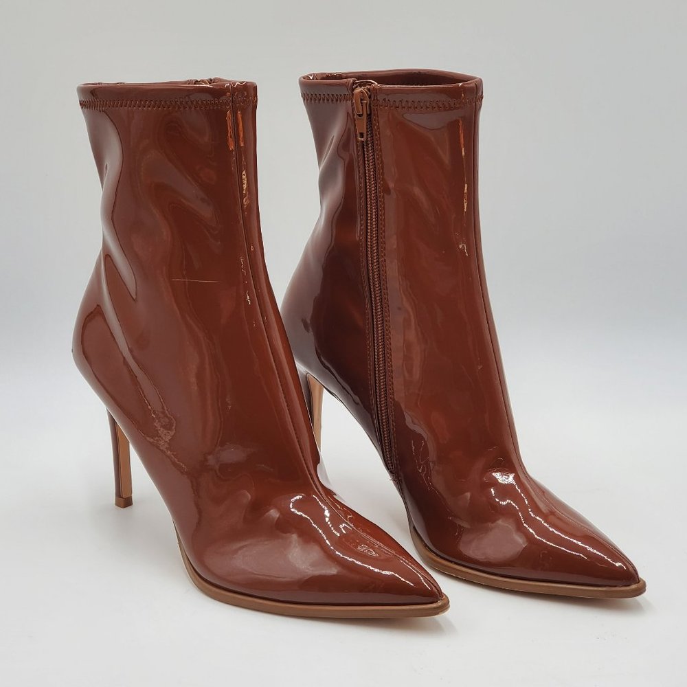 Steve Madden Petraz Cognac Patent Booties - Picture 6 of 17